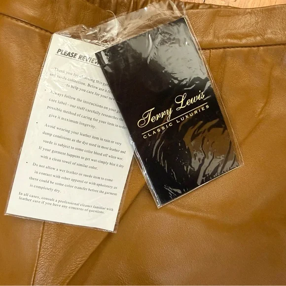 VTG Terry Lewis Classic Luxuries 100% Leather Brown Trouser Size 12 - Picture 5 of 10